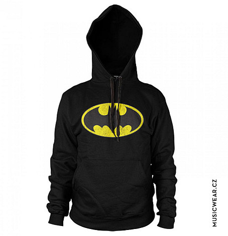 Batman bluza, Distressed Logo Hoodie Black, męska