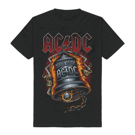 AC/DC koszulka, Hells Bells Flames Black, męskie