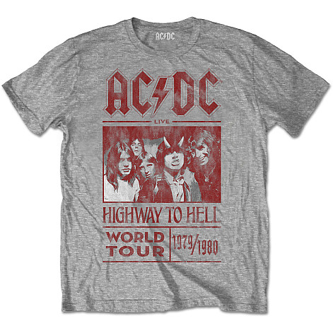 AC/DC koszulka, Highway To Hell World Tour 1979/1980 Grey, męskie