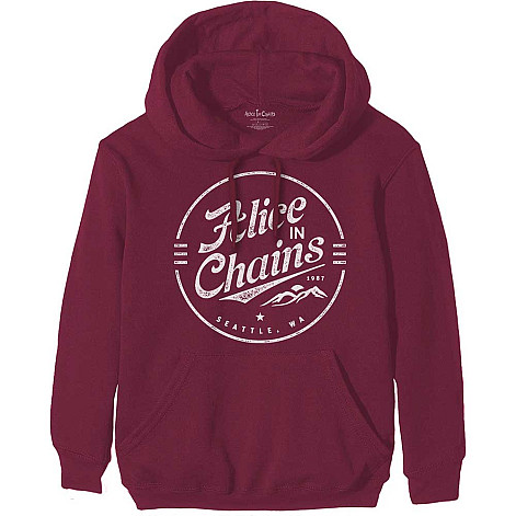 Alice in Chains bluza, Circle Emblem Maroon Red, męska