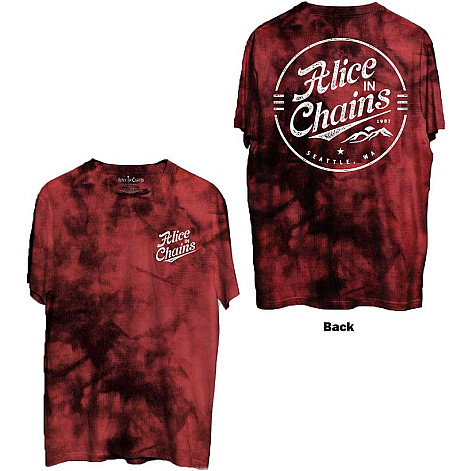 Alice in Chains koszulka, Circle Emblem BP Dip Dye Red, męskie