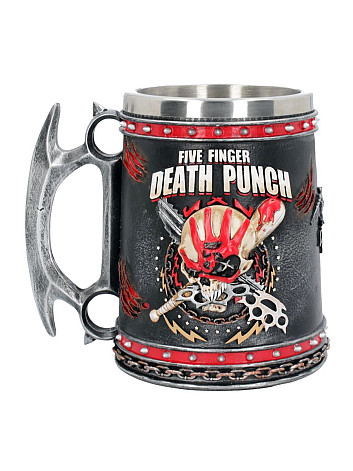 Five Finger Death Punch kubek do piwa 500 ml/15 cm/1 kg, FFDP Logo Skull