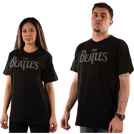 The Beatles koszulka, Drop T Logo Diamante Crystals Black, męskie