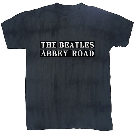 The Beatles koszulka, Abbey Road Sign Dip-Dye Black, męskie