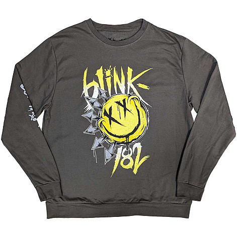 Blink 182 bluza, Sweatshirt Big Smile Sleeve Print Charcoal Grey, męska