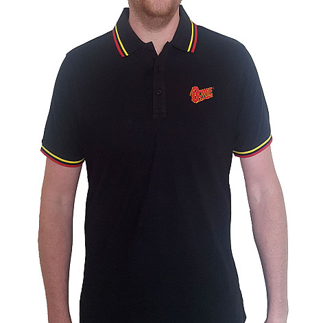 David Bowie koszulka, Flash logo Polo Black, męskie