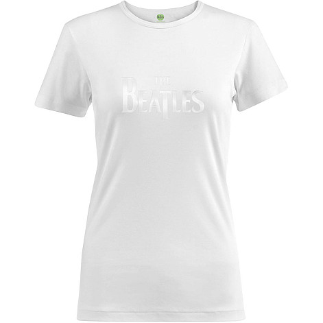 The Beatles koszulka, Drop T Logo Hi-Build White, damskie