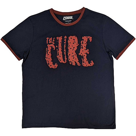 The Cure koszulka, Logo Ringer Navy Blue, męskie