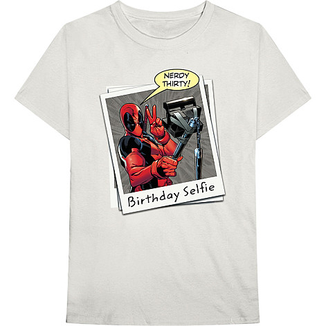 Deadpool koszulka, Deadpool Birthday Selfie White, męskie