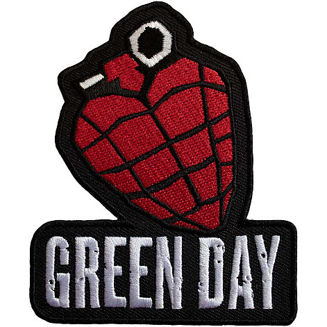 Green Day tkaná naszywka/nažehlovačka PES 68 x 86 mm, Grenade Logo