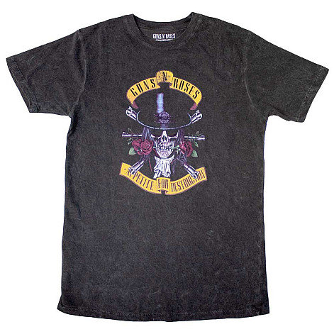 Guns N Roses koszulka, Appetite Washed Dip-Dye Black, męskie