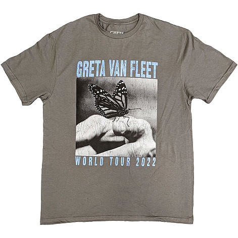 Greta Van Fleet koszulka, World Tour Butterfly Charcoal Grey, męskie