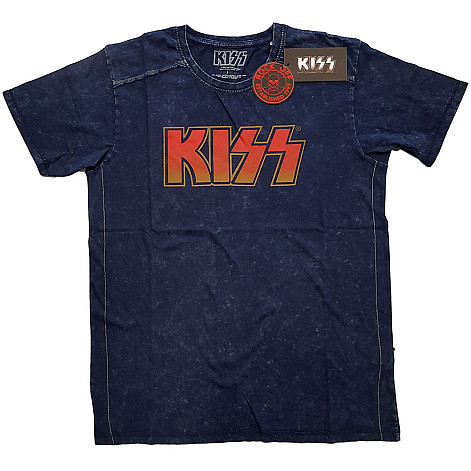 KISS koszulka, Classic Logo Snow Washed Blue, męskie