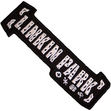 Linkin Park tkaná naszywka/nažehlovačka PES 95 x 30 mm, Bracket Logo