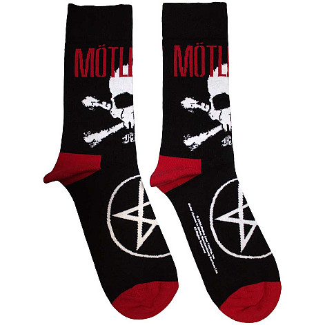 Motley Crue ponožky, Skull & Crossbones Black, unisex - velikost 7 až 11 (40 až 45)