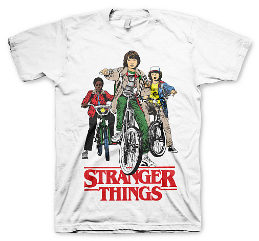 Stranger Things koszulka, Bikes White, męskie