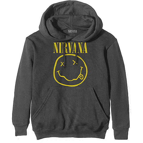 Nirvana bluza, Yellow Happy Face Charcoal Grey, męska