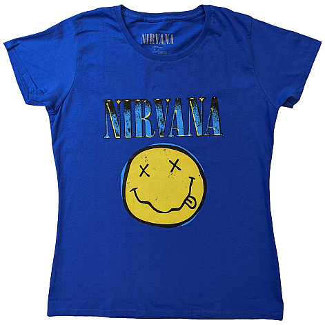 Nirvana koszulka, Xerox Smiley Blue, damskie