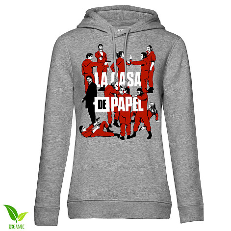 La Casa De Papel bluza, La Pandilla Hoodie Organic Girly Grey, damska