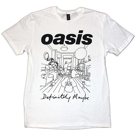 Oasis koszulka, Definitely Maybe Line Drawing White, męskie