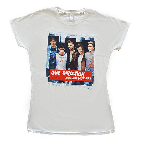 One Direction koszulka, Midnight Memories Strips White, damskie