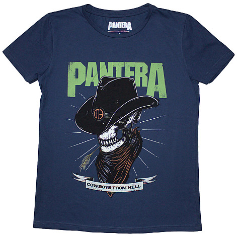 Pantera koszulka, Skeleton Cowboy Denim Blue, damskie