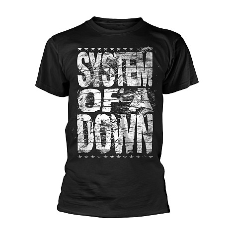 System Of A Down koszulka, Distressed Logo Black, męskie