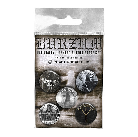 Burzum zestaw 5 odznak 25 mm, Button Badge Set 2 Burzum