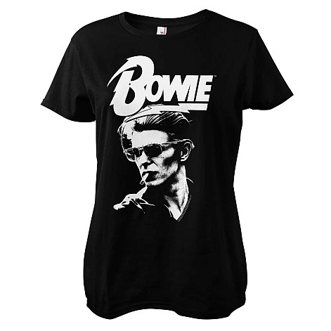 David Bowie koszulka, Smoking Portrait Girly Black, damskie