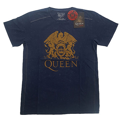 Queen koszulka, Classic Crest Snow Wash Navy, męskie