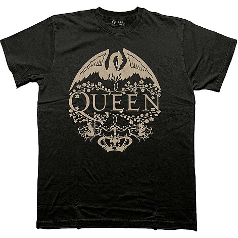 Queen koszulka, Floral Crest Mono Black, męskie