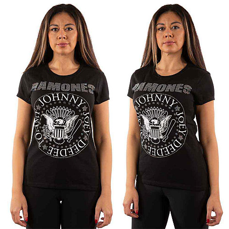 Ramones koszulka, Presidential Seal Embellished Black, damskie