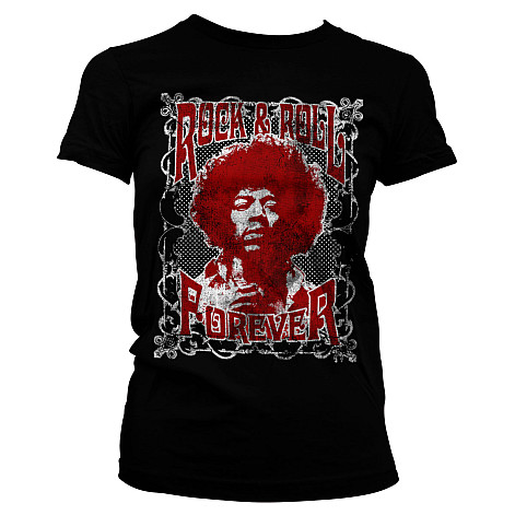 Jimi Hendrix koszulka, Rock 'n Roll Forever Black, damskie