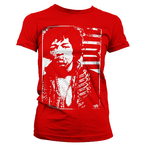 Jimi Hendrix koszulka, Distressed Red, damskie