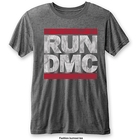 Run DMC koszulka, DMC Logo Burn Out Grey, męskie