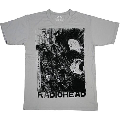 Radiohead koszulka, Scribble Organic Grey, męskie