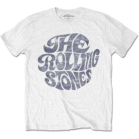 Rolling Stones koszulka, Vintage 70s Logo White, męskie