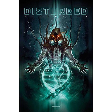 Disturbed teszttylny banner 68cm x 106cm, Evolution