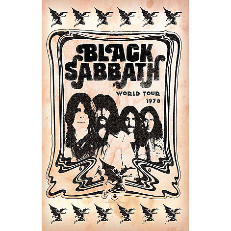 Black Sabbath tekstylny banner 70cm x 106cm, World Tour 1978