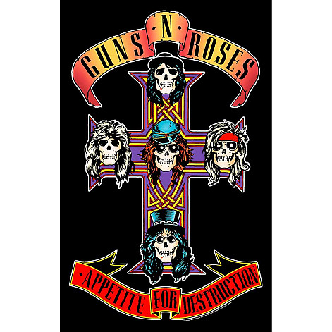 Guns N Roses tekstylny banner PES 70cm x 106cm, Appetite For Destruction