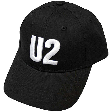 U2 czapka z daszkiem, White Logo Black