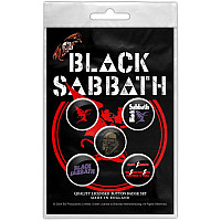 Black Sabbath zestaw 5 odznak průměr 25 mm, Red Devil