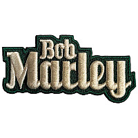 Bob Marley tkaná naszywka/nažehlovačka PES 90 x 40 mm, Text Logo