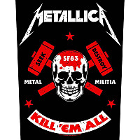 Metallica naszywka na plecy CO+PES 30x27x36 cm, Metal Militia