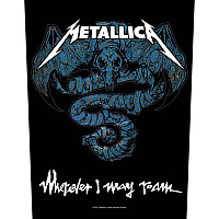 Metallica naszywka na plecy CO+PES 30x27x36 cm, Wherever I May Roam