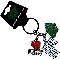 Green Day kovová brelok 25mm x 25mm x 30mm 3 charms, Logo Charms